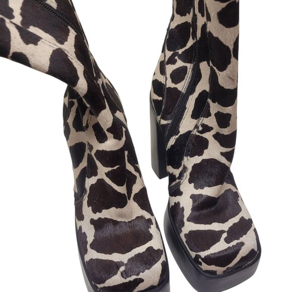 Steve Madden Leather Chunky Cow Platform Boots $189 Nordstroms Unworn sz 8.5 - Picture 4 of 9